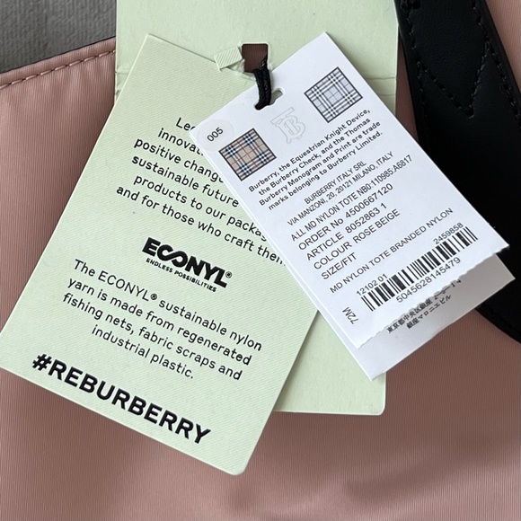 Burberry Medium Logo Print Nylon Tote in Rose Beige - Picture 13 of 13